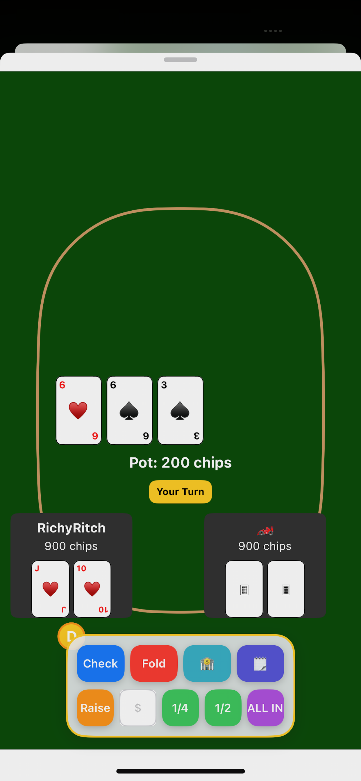 Poker2Player Hand Evaluation